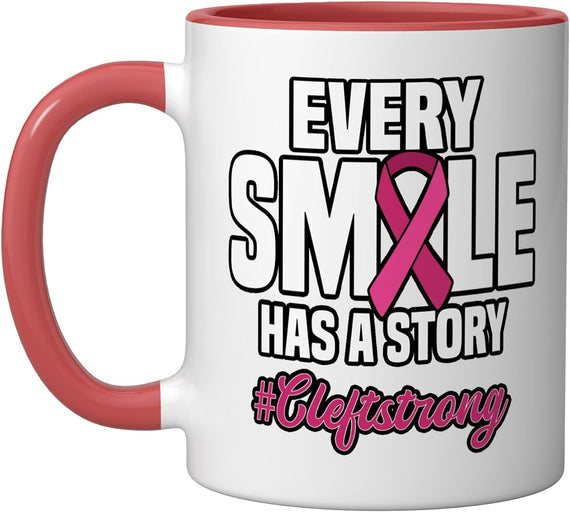 Cleft Lip Palate Hare-Lip Strong Smile Pink Awareness Week Ceramic Mug