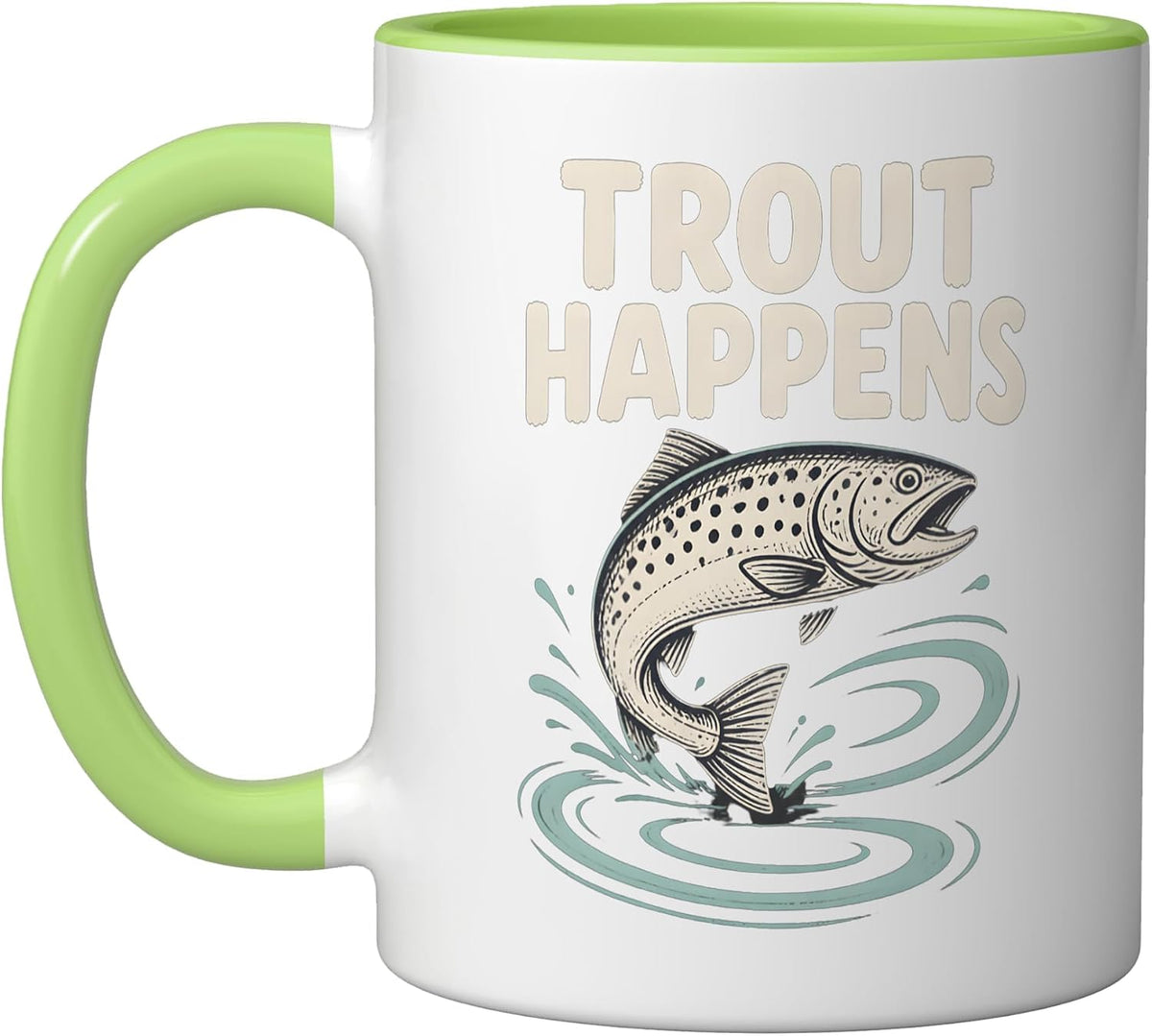 Trout Happens Fishing Lover Fisherman Outdoor Angler Ceramic Mug