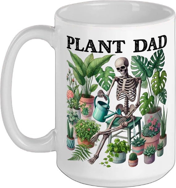 Plant Dad Skeleton Watering Houseplants Botanist Fathers Day Mug