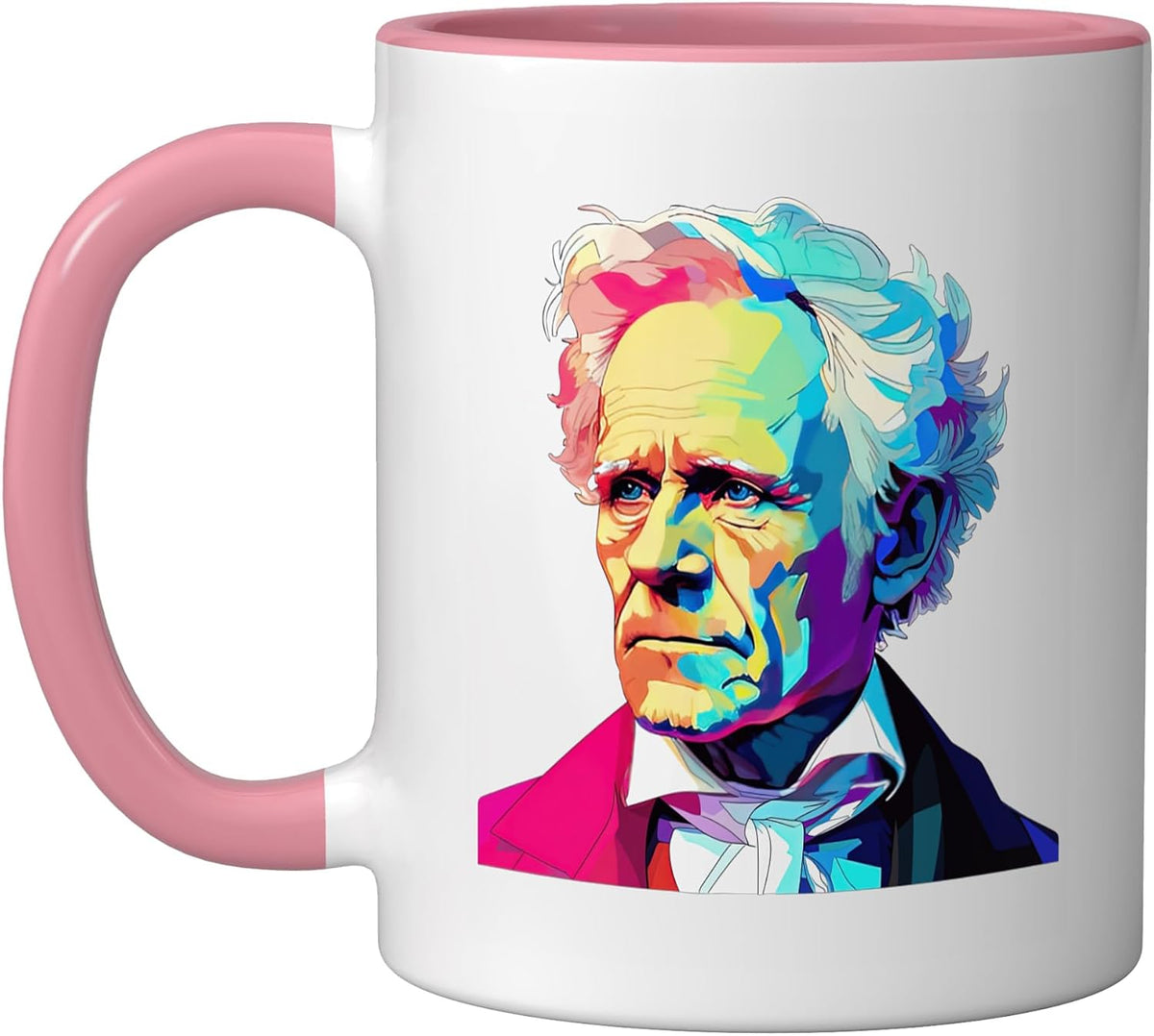 Arthur Schopenhauer Vaporwave Ceramic Mug