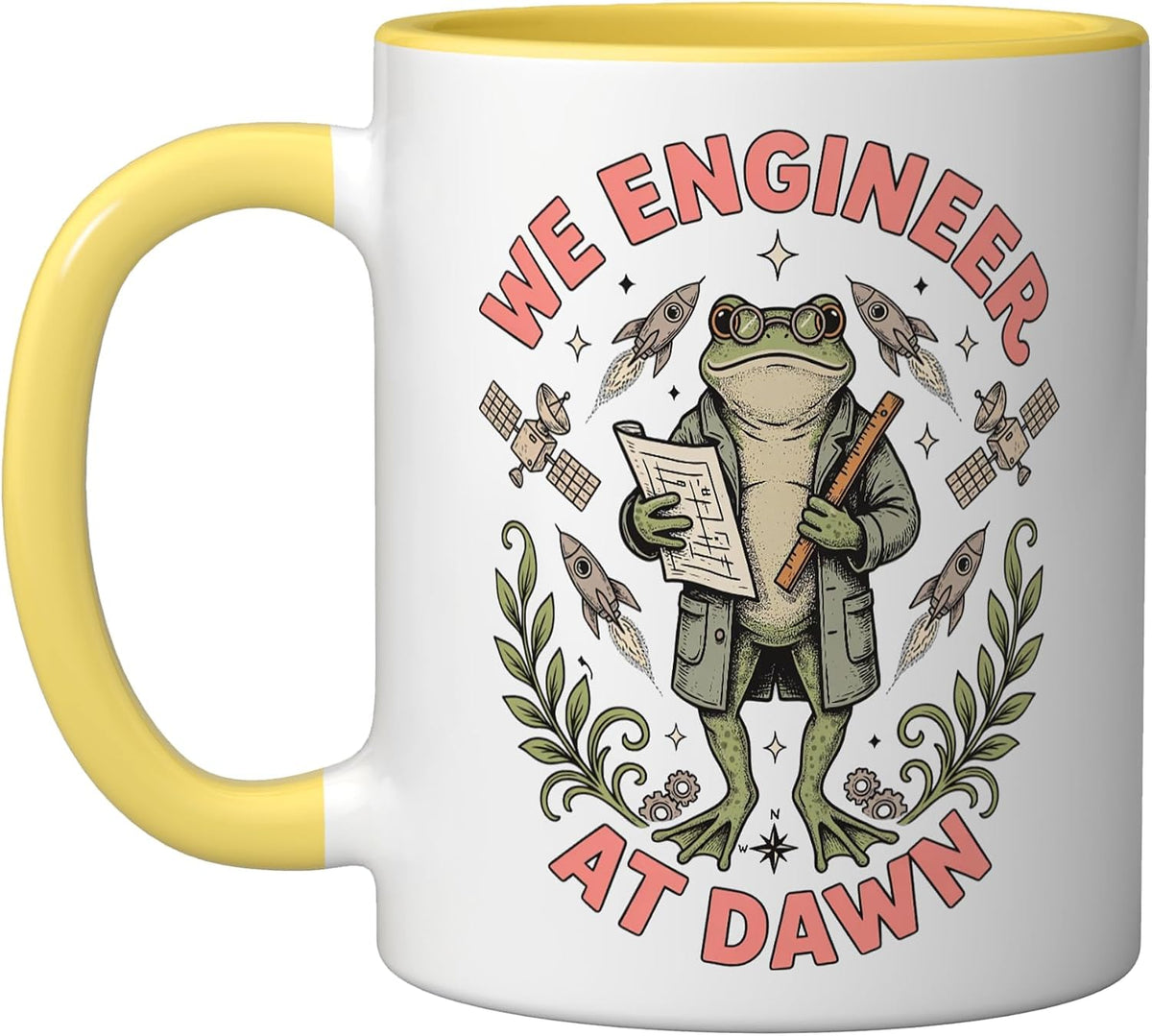 Frog Aerospace Engineer Rockets We Engineer At Dawn Ceramic Mug