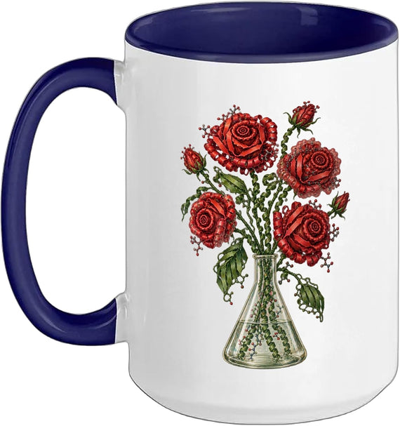 Molecular Red Roses In Glass Flask Ceramic Mug