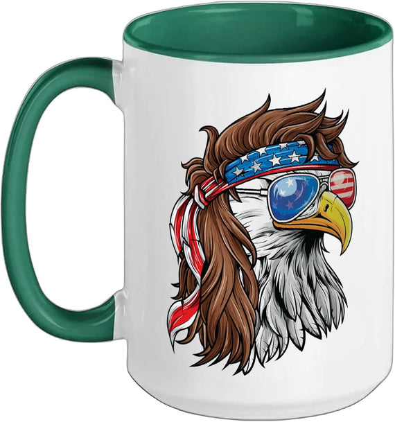 4th Of July Bald Eagle Mullet Patriotic Usa American Flag Ceramic Mug