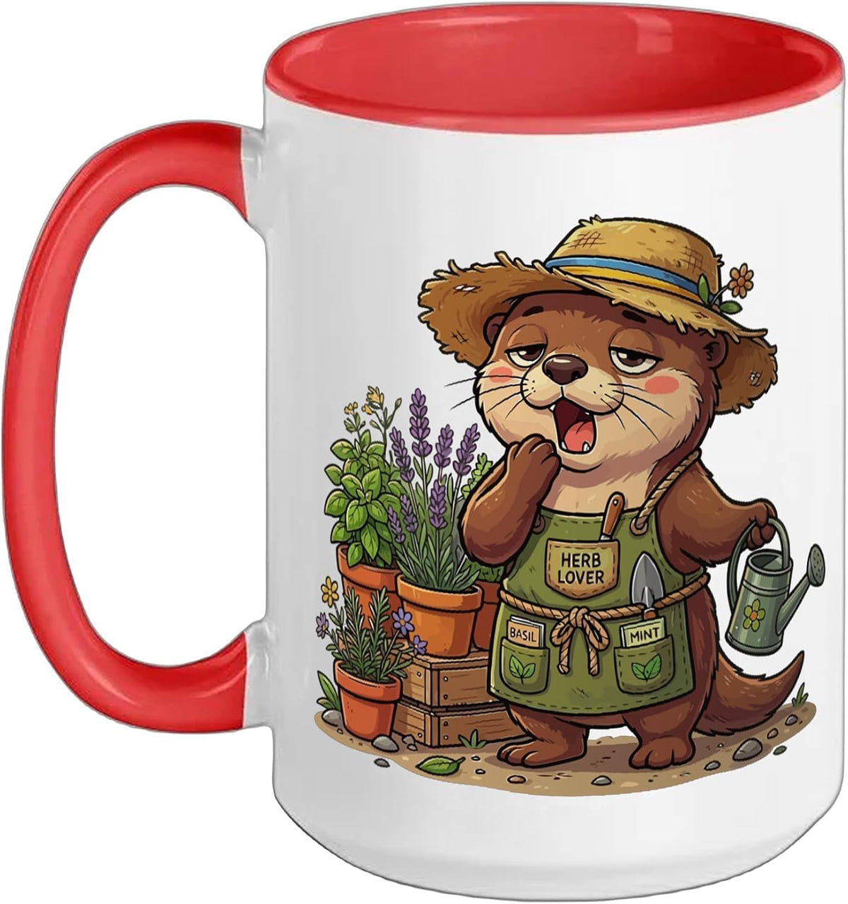 Funny Gardening Otter Garden Lover Cute Nature Humor Ceramic Mug