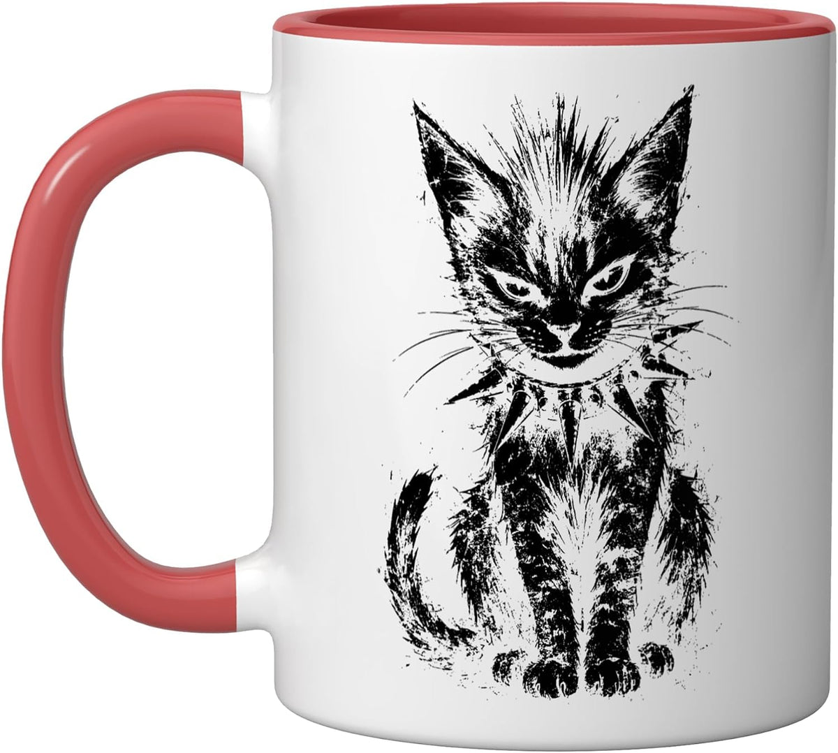Punk Rock Cat, Rebel & Alternative Style Ceramic Mug
