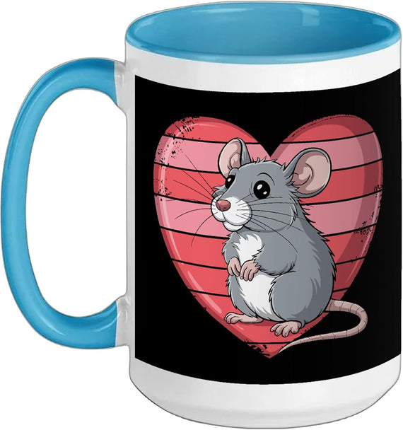 Pet Rat Lover Cute Retro Heart Animal Gifts For Girls Boys Ceramic Mug