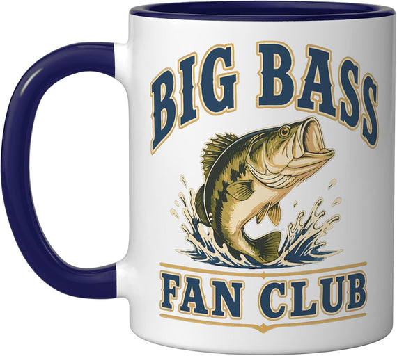 Vintage Bass Fishing Humor Largemouth Angler Ceramic Mug