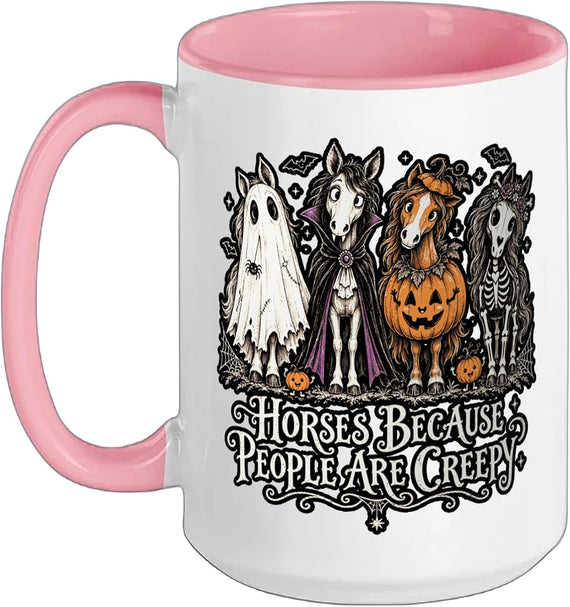 Halloween Horses Because People Are Creepy Costume Group Ceramic Mug