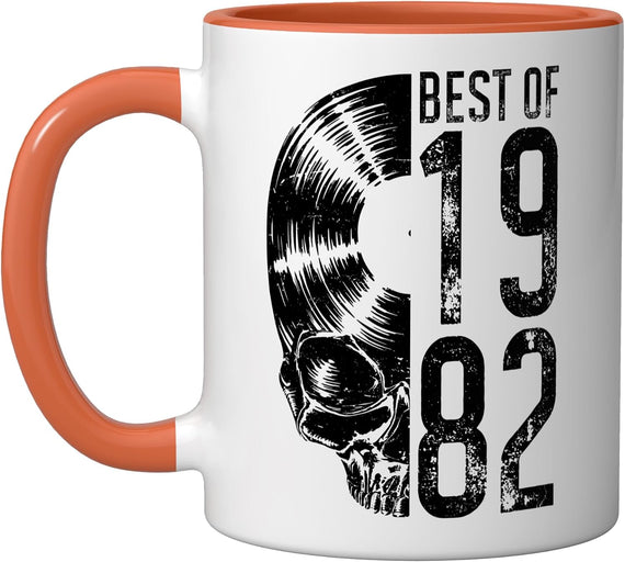 Best Of 1982 Vintage Vinyl Record Lover Gothic Skull Lp Ceramic Mug