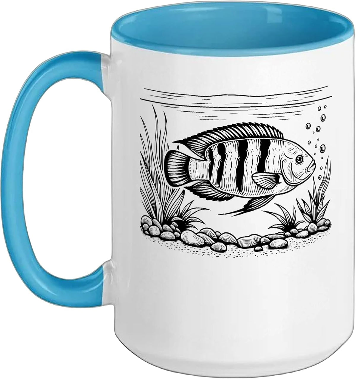 African Cichlid Line Art Aquarist Ceramic Mug