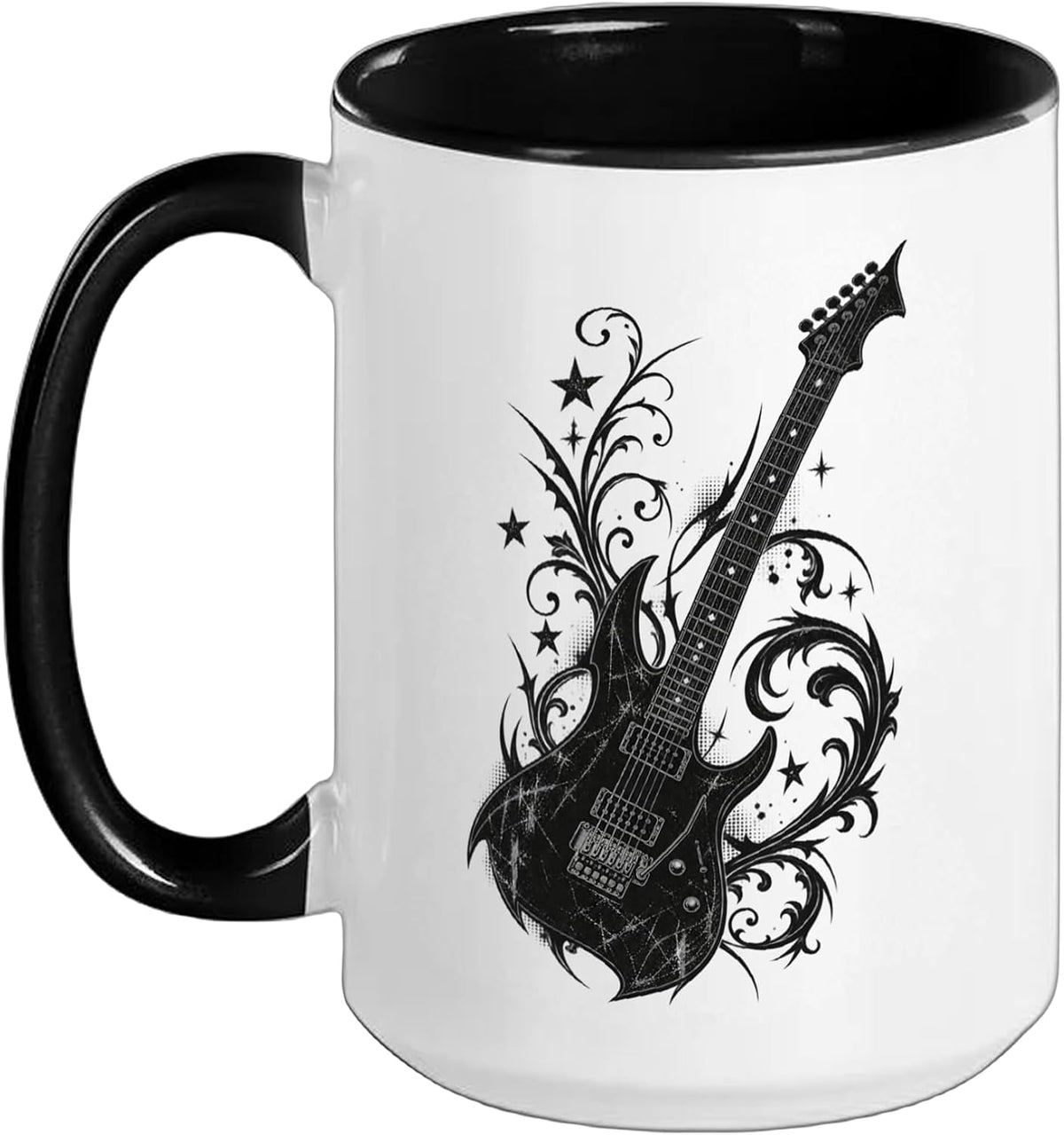 Gothic Electric Guitar Y2k Emo Grunge Rock Music Aesthetic Ceramic Mug