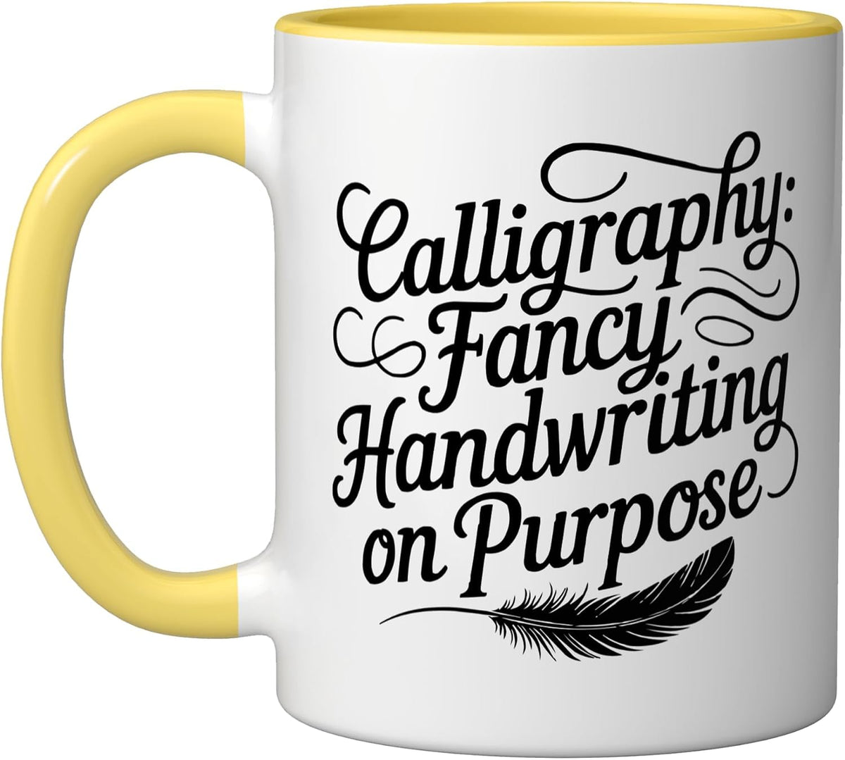 Calligraphy Calligraphic Writing Lettering Typography Ceramic Mug