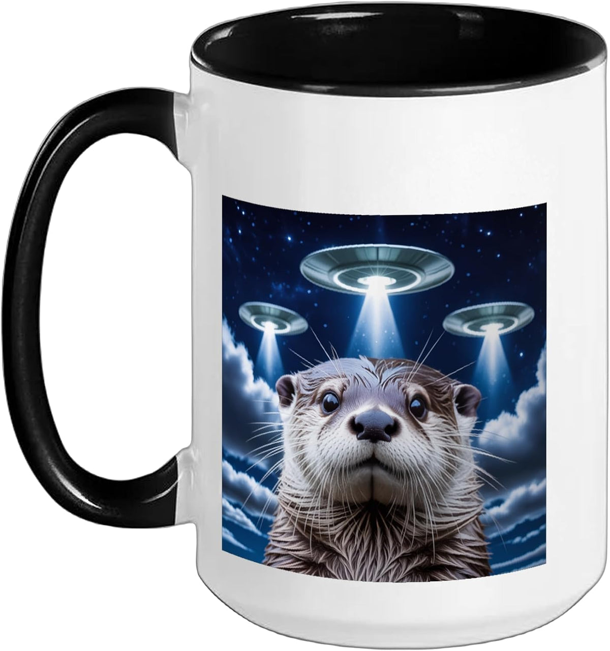 Sea Otter Merch Otter Alien Ufos Weird Vintage Sea Otters Ceramic Mug