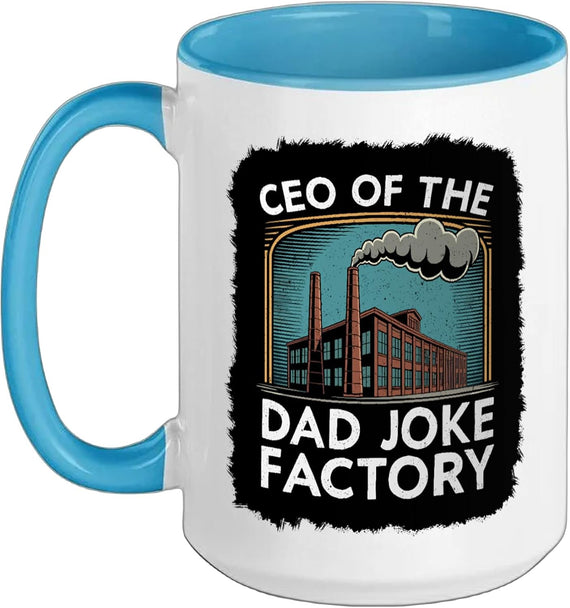 Funny Mens Joke Fathers Retro Ceo Of The Dad Joke Factory Ceramic Mug