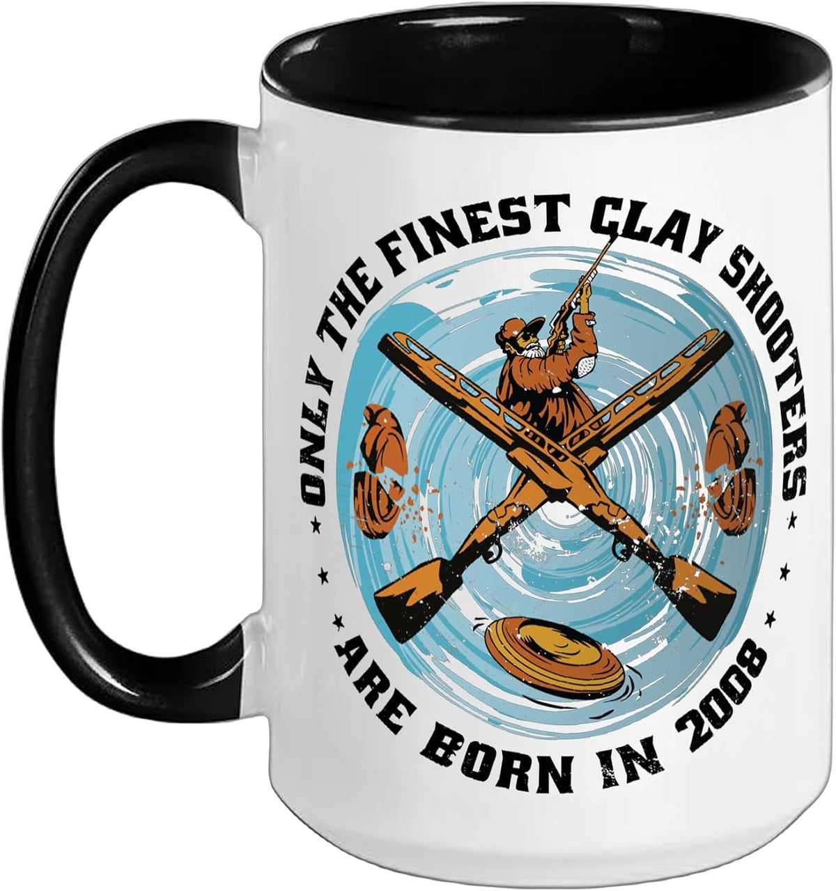 Clay Shooters Vintage 2008 Birthday Clay-Pigeons Shooting Ceramic Mug