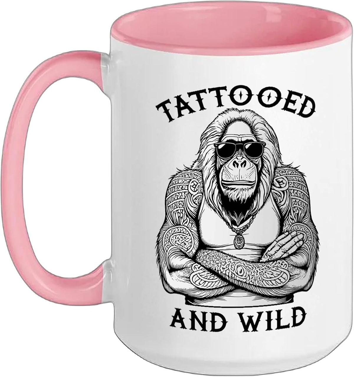 Tattooed And Wild Funny Inked Orangutan Animal Tattoo Ceramic Mug