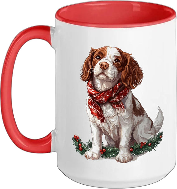 Cute French Spaniel Dog Christmas Merry X Mas Graphic Ceramic Mug