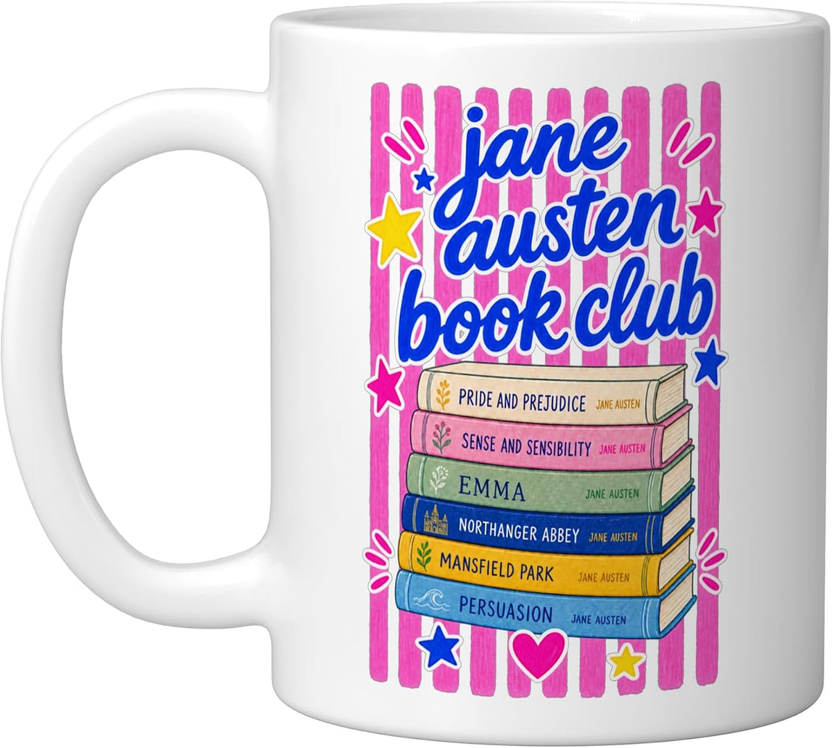 Jane Austen Book Club Classic Literature Reader Design Ceramic Mug