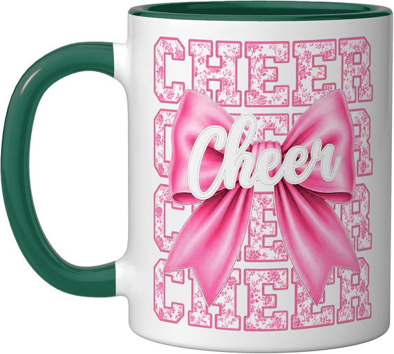 Cheer Coquette Bow Sport Cheerleader Cheerleading Girls Ceramic Mug