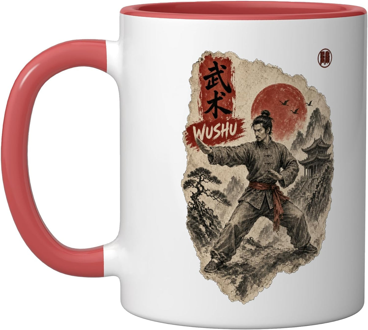 Wushu Calligraphy/Chinese Martial Arts Wushu Ink Design Ceramic Mug