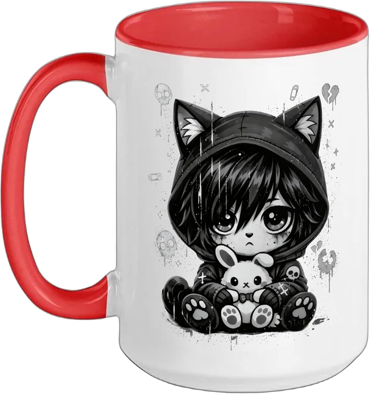 Goth Cat Goth Girl Cute E-Girl Gothic Grunge Outfit Ceramic Mug