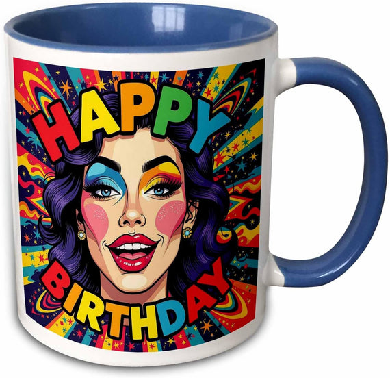 Happy Birthday, Mother. Colorful, Chic Ceramic Mug