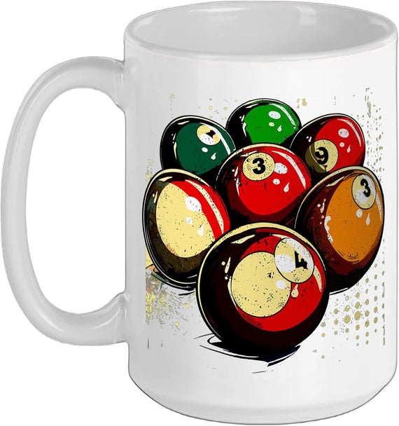 Billiard Balls Graphic Ceramic Mug