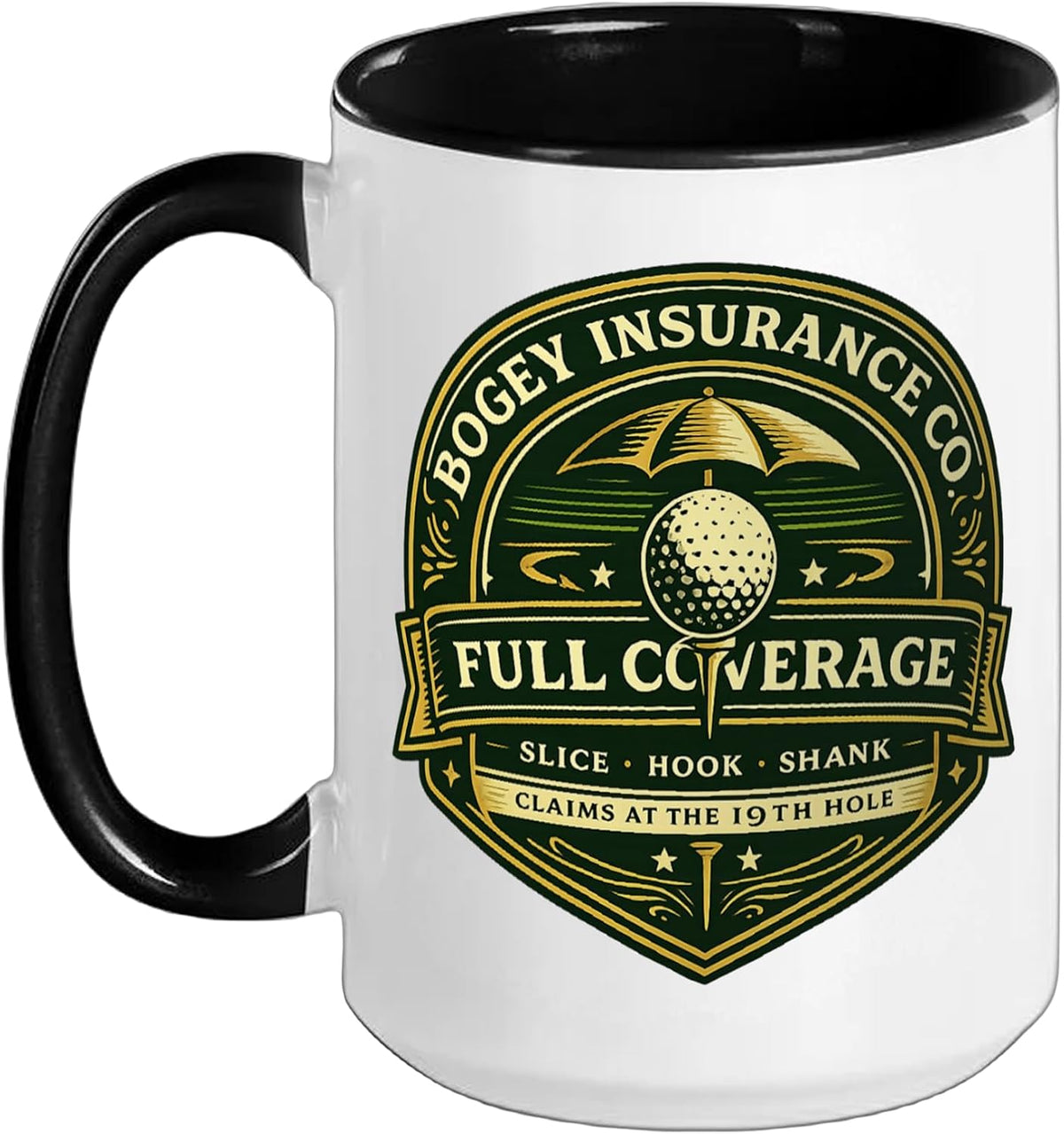 Bogey Insurance Co. Golf Design Ceramic Mug