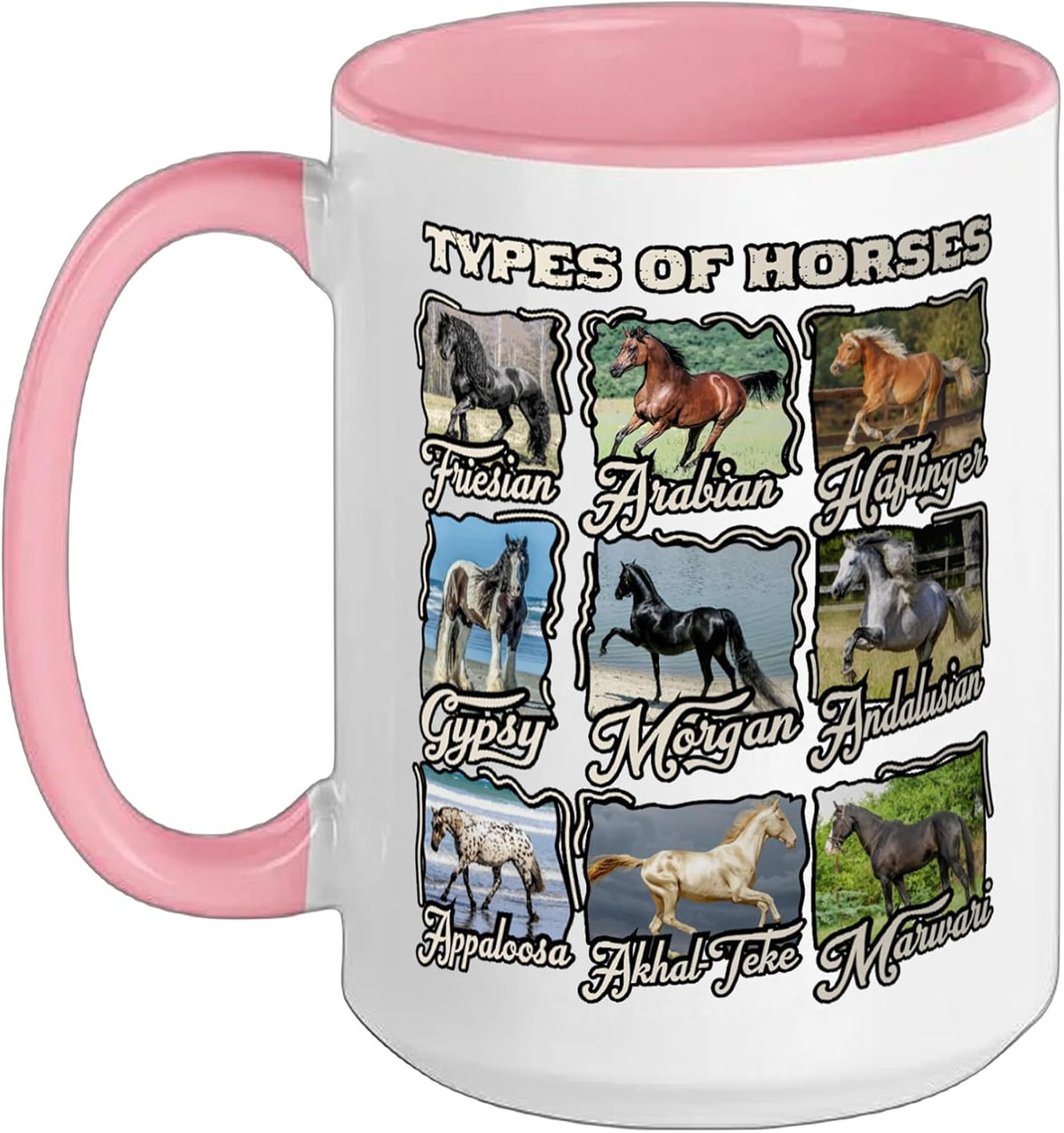 Funny Horse Breeds Cute Animal Gift Teen Girls Women Ceramic Mug
