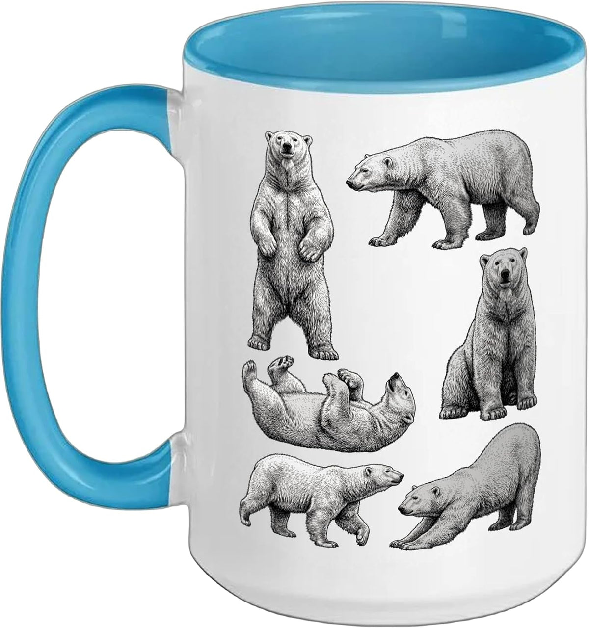 Polar Bear Vintage Sketch Art Arctic Animal Retro Nature Ceramic Mug