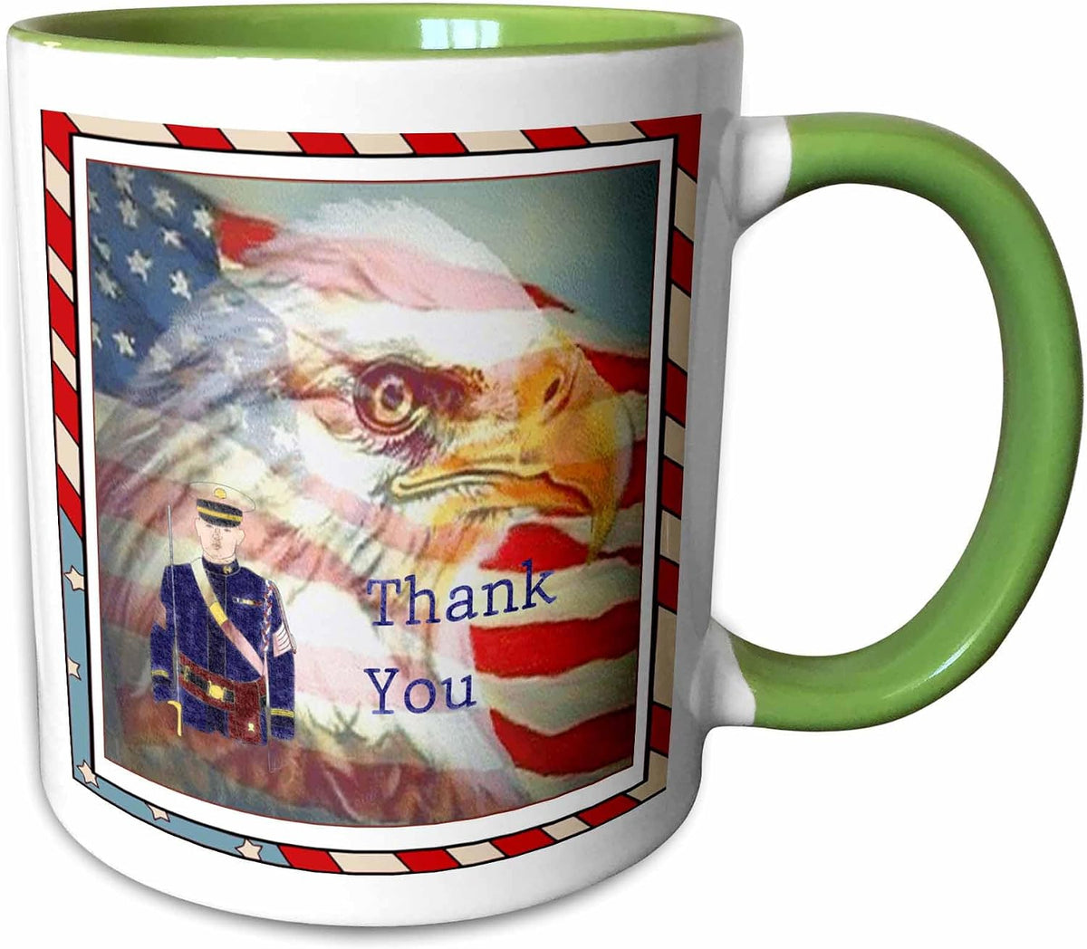 Image Of Thanks Vets With Flag And Eagle Ceramic Mug