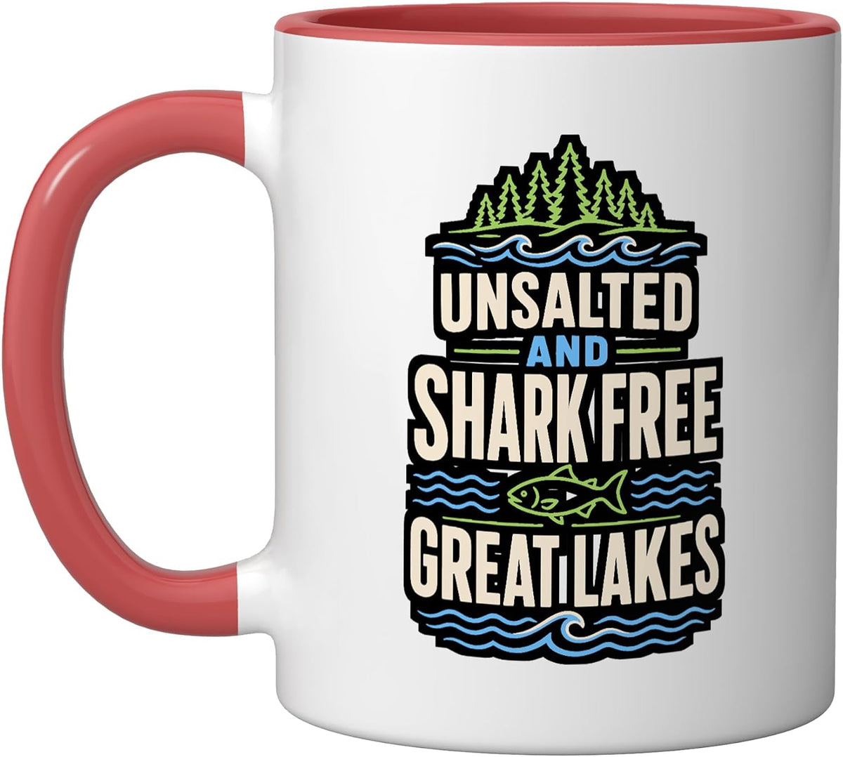 Unsalted And Shark Lake Great Lakes Fishing Ceramic Mug