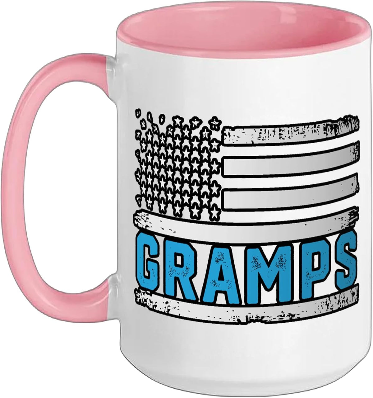 Gramps Vintage American Flag Fathers Day Grandpa Christmas Ceramic Mug