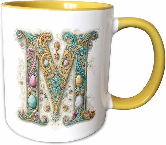 Easter Ornamental Monogram M Ceramic Mug