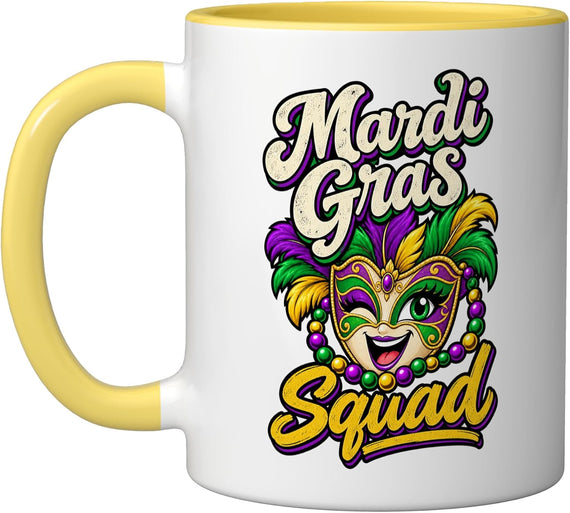 Mardi Gras Squad New Orleans Parade Group Carnival Crew Ceramic Mug