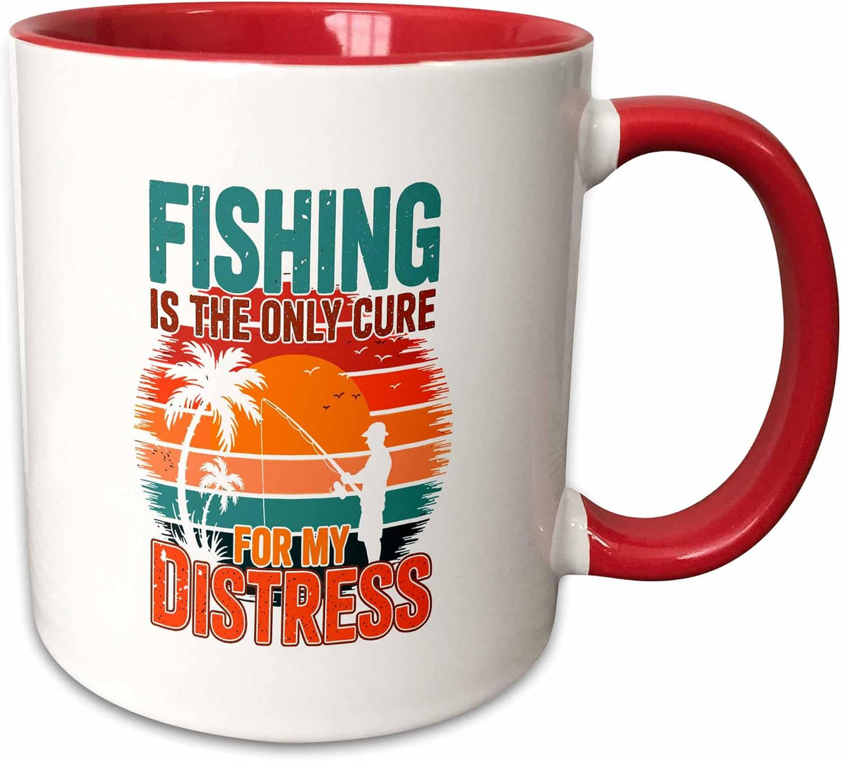 Fishing Is Only Cure For My Distress. Funny Ceramic Mug