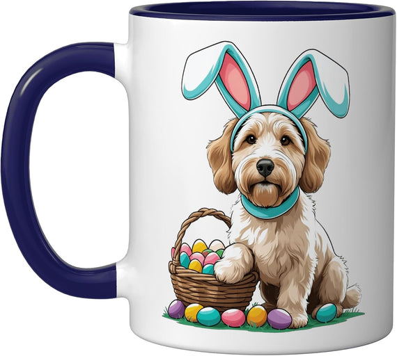 Cute Easter Labradoodle Dog With Bunny Rabbit Ears Ceramic Mug