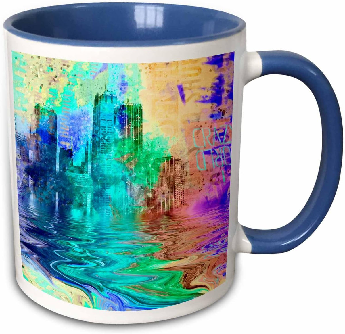 Abstract Urban City Modern Colorful Art Ceramic Mug