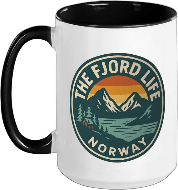 Norwegian Heritage Fjord Life Hiking Norway Mountains Ceramic Mug