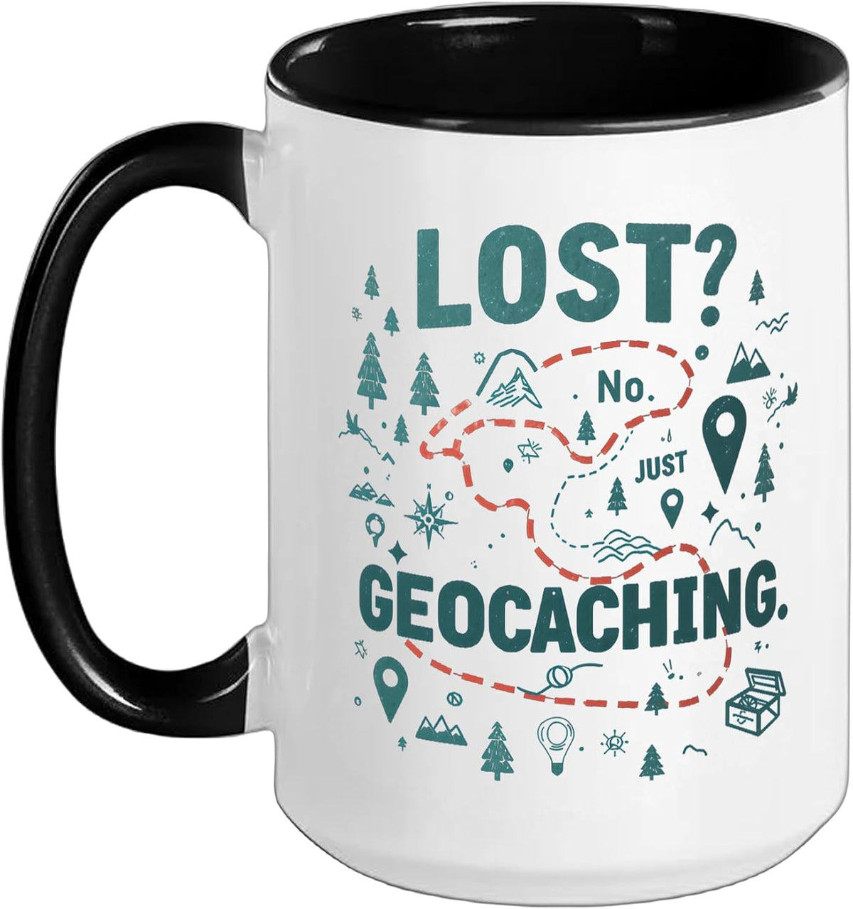 Lost? No. Just Geocaching Road Atlas Adventure Fun Ceramic Mug