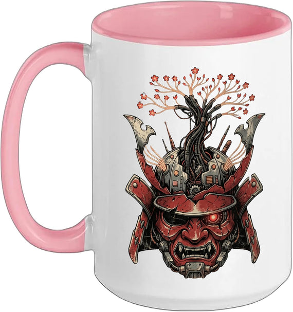 Cyber Samurai Tshirt Japanese Demon Mask Edge Runners Ceramic Mug