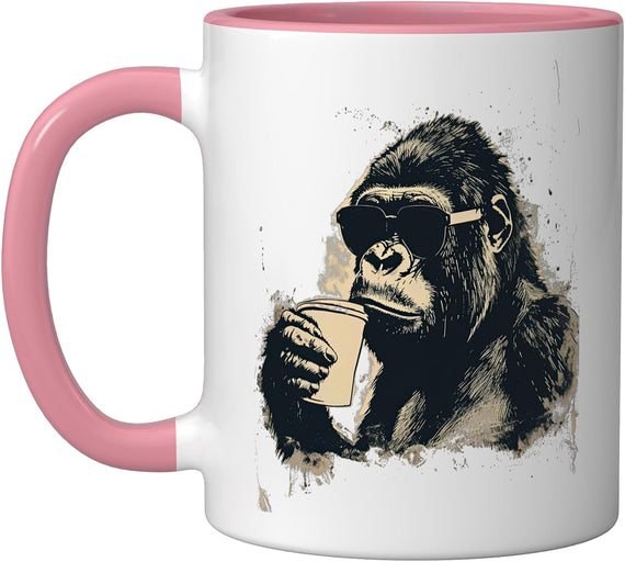 Monkey With Cool Sunglasses And Of Coffee Ape Monkeys Ceramic Mug