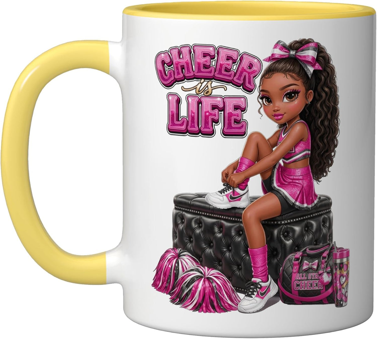 Black Cheerleader African American Cheerleading Melanin Ceramic Mug