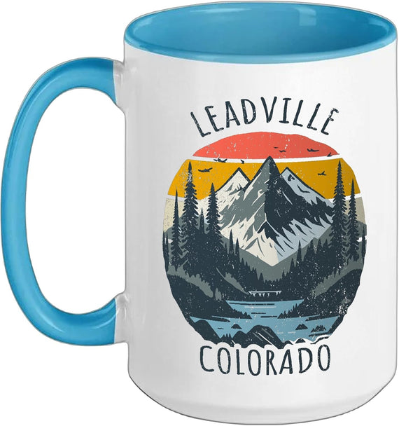 Leadville Colorado Usa Retro Mountain Vintage Style Ceramic Mug