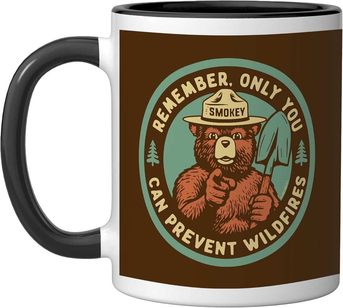 Remember Only You Can Prevent Wildfires Pointing Smokey Ceramic Mug