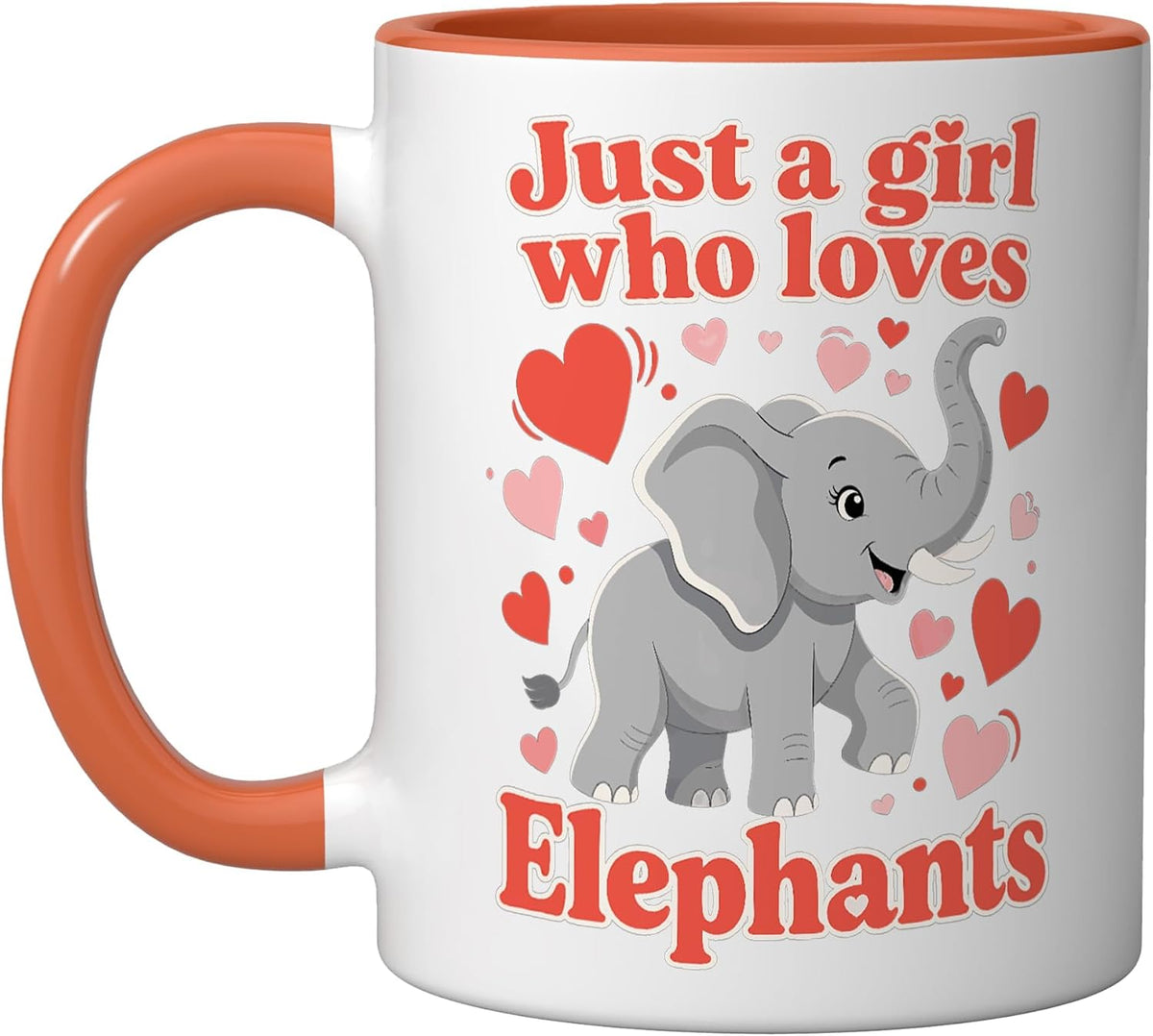 Girl Loves Elephants Ceramic Mug