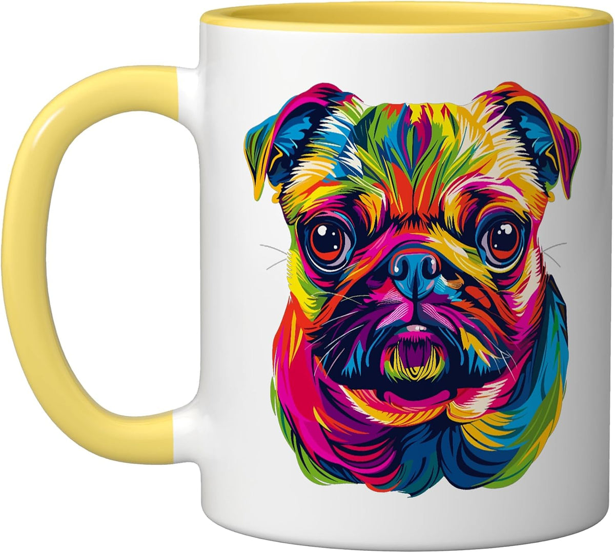 Pug Dog Design Colorful Pop Art Pug Vibrant Dog Lover Pugs Ceramic Mug