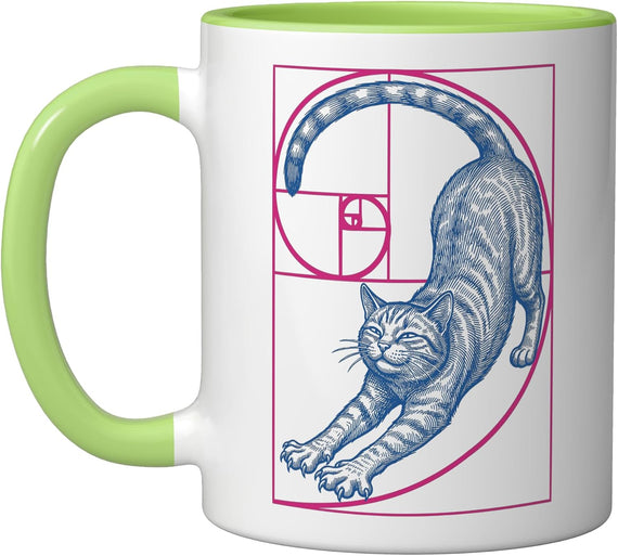 Fibonacci Spiral Feline Cat Lover Geometry Funny Cats Ceramic Mug