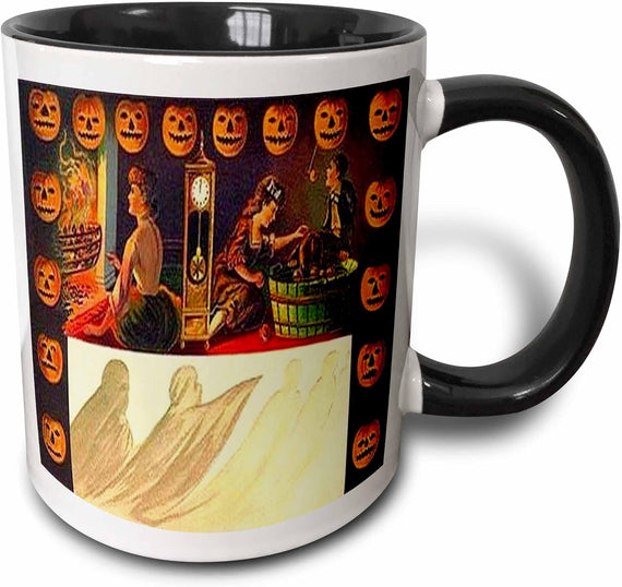 Vintage Halloween Jack Olanterns and Ghost Ceramic Mug