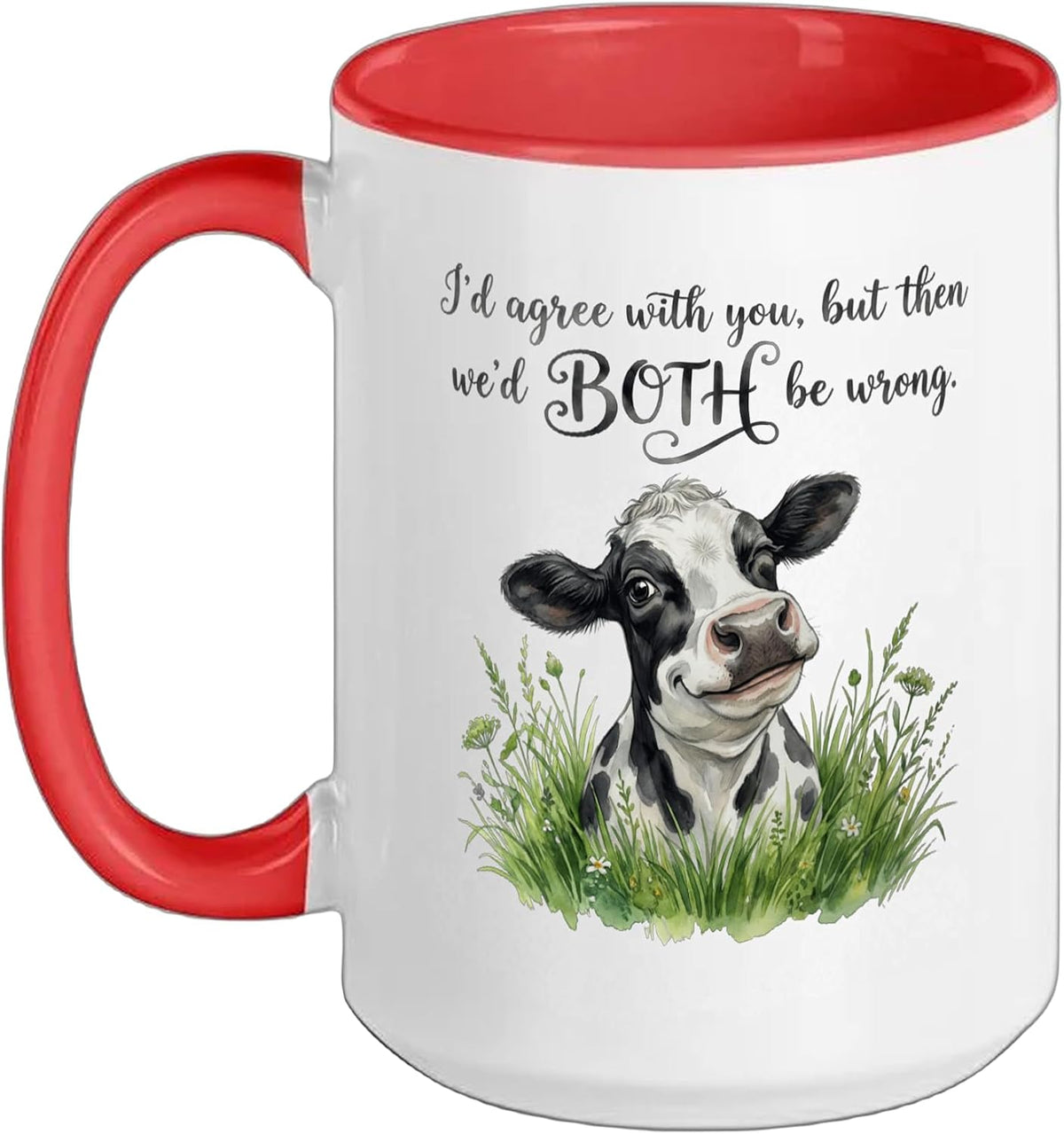 Funny Sarcastic Cow Winking Design Ceramic Mug